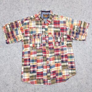 Pusser's West Indies Indian Madras Shirt Size Large Patchwork